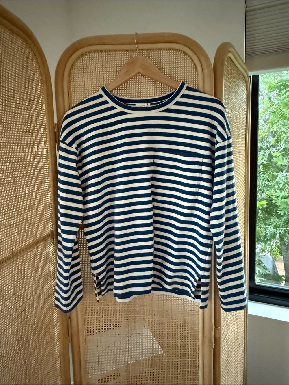 TOAST Blue and White Striped Long-Sleeve Tee